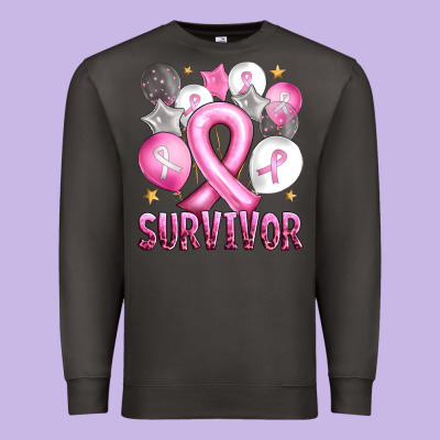 Balloons Cancer Ribbon Survivor Premium Sweatshirt Designed By Artiststas