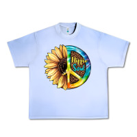 Grape Ice Hippie Soul with Sunflower and Leopard Background Urban Heavy Tee - JahusDesignShop