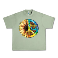 Hippie Soul With Sunflower And Leopard Background Urban Heavy Tee | Teevron