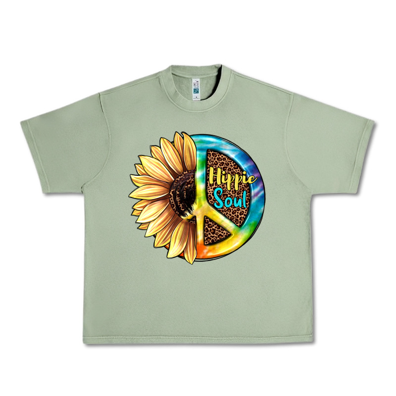 Hippie Soul With Sunflower And Leopard Background Urban Heavy Tee by JahusDesignShop | Teevron