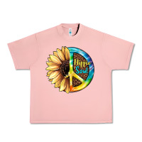 Salmon Hippie Soul with Sunflower and Leopard Background Urban Heavy Tee - JahusDesignShop