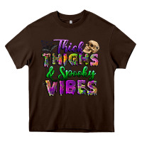Chocolate Brown thick thighs and spooky vibes Heavy Core Tee - BundleAndBundleShop