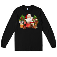 Black christmas santa coffee cups Long Sleeve Tee - CowGirlArtShop