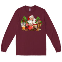 Burgundy christmas santa coffee cups Long Sleeve Tee - CowGirlArtShop