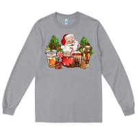Heather Grey christmas santa coffee cups Long Sleeve Tee - CowGirlArtShop