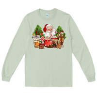 Matcha christmas santa coffee cups Long Sleeve Tee - CowGirlArtShop