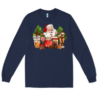 Navy christmas santa coffee cups Long Sleeve Tee - CowGirlArtShop