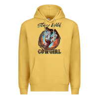 Antique Gold Stay Wild Cowgirl Premium Hoodie - FaDigitalArtStudio