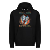Black Stay Wild Cowgirl Premium Hoodie - FaDigitalArtStudio