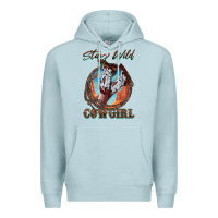 Blue Mist Stay Wild Cowgirl Premium Hoodie - FaDigitalArtStudio