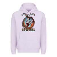 Lilac Stay Wild Cowgirl Premium Hoodie - FaDigitalArtStudio