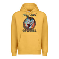 Mustard Stay Wild Cowgirl Premium Hoodie - FaDigitalArtStudio