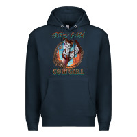 Navy Stay Wild Cowgirl Premium Hoodie - FaDigitalArtStudio