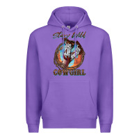 Purple Stay Wild Cowgirl Premium Hoodie - FaDigitalArtStudio