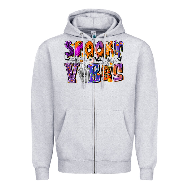 Spooky Vibes Zipper Hoodie by CowhideDigitalArt | Teevron
