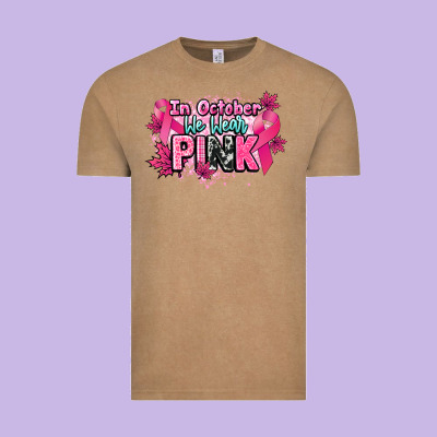 In October We Wear Pink Cancer Awareness Vintage Tee Designed By Howdyjamesfarm