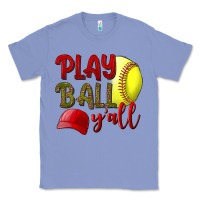 Colony Blue Play ball y'all Softball Classic Tee - NancyCooperArtShop