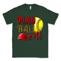 Sports Green Play ball y'all Softball Classic Tee - NancyCooperArtShop