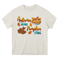 Cream Autumn Skies Pumpkin Pies Heavy Core Tee - BundleAndBundleShop