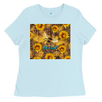 Baby Blue be kind bee and sunflowers Ladies Tee - Artiststas