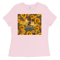 Bubblegum Pink be kind bee and sunflowers Ladies Tee - Artiststas