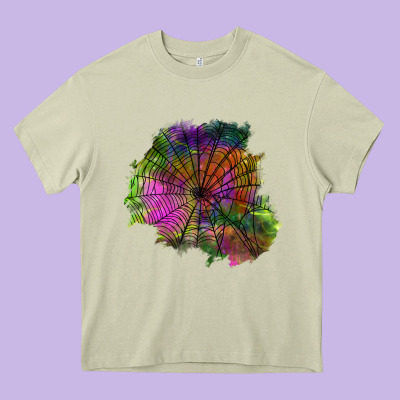 Halloween Spider Web For Patches Heavy Core Tee Designed By Bundleandbundleshop