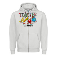 Dove Grey Teacher Calus Zipper Hoodie - CowhideDigitalArt