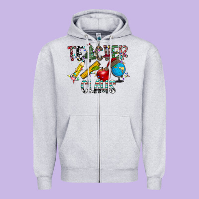 Teacher Calus Zipper Hoodie Designed By Cowhidedigitalart