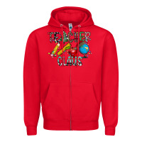 Red Teacher Calus Zipper Hoodie - CowhideDigitalArt