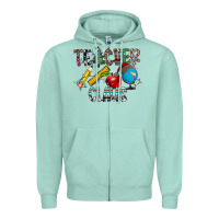 Seafoam Teacher Calus Zipper Hoodie - CowhideDigitalArt