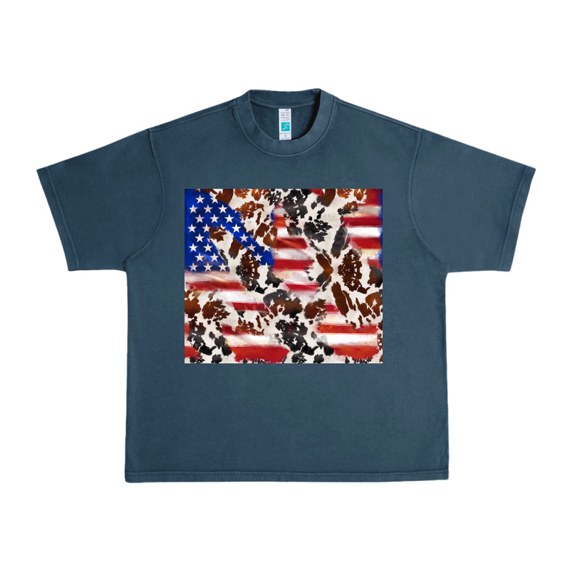 Cowhide Amerikan Flag Urban Heavy Tee by TumblerDesignByShophia | Teevron