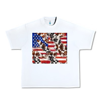 White cowhide amerikan flag Urban Heavy Tee - TumblerDesignByShophia