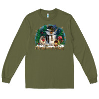 Army Green christmas vibes Long Sleeve Tee - CowGirlArtShop