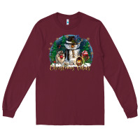 Burgundy christmas vibes Long Sleeve Tee - CowGirlArtShop