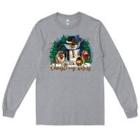 Heather Grey christmas vibes Long Sleeve Tee - CowGirlArtShop