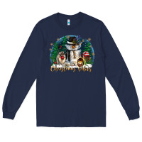 Navy christmas vibes Long Sleeve Tee - CowGirlArtShop