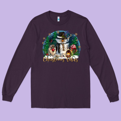 Christmas Vibes Long Sleeve Tee Designed By Cowgirlartshop