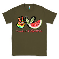 Army Green Peace love watermelon Classic Tee - NancyCooperArtShop