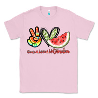 Bubblegum Pink Peace love watermelon Classic Tee - NancyCooperArtShop