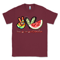 Burgundy Peace love watermelon Classic Tee - NancyCooperArtShop