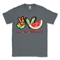 Charcoal Heather Peace love watermelon Classic Tee - NancyCooperArtShop