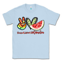 Dusty Blue Peace love watermelon Classic Tee - NancyCooperArtShop