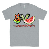Heather Grey Peace love watermelon Classic Tee - NancyCooperArtShop