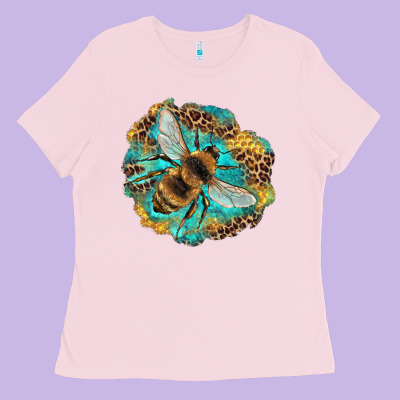 Leopard Honeycomb With Bee Ladies Tee Designed By Artiststas