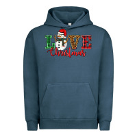 Pigment Midnight Navy love christmas snowman Urban Hoodie - BarkalooDesign