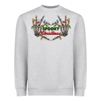 Heather Grey spooky christmas skeleton hands Heavyweight Sweatshirt - FaDigitalArtStudio