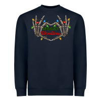 Navy spooky christmas skeleton hands Heavyweight Sweatshirt - FaDigitalArtStudio