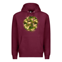 Burgundy camouflage patch 2 Premium Hoodie - BundleAndBundleShop
