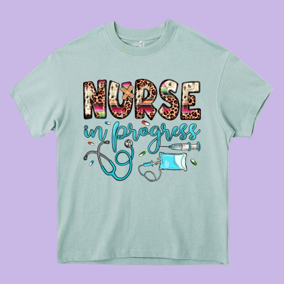 Nurse In Progress Heavy Core Tee Designed By Jahusdesignshop