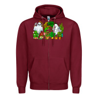 Burgundy Spooky Plants Zipper Hoodie - CowhideDigitalArt